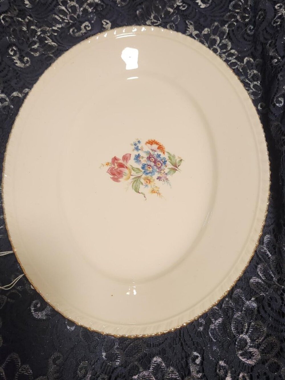 Vintage Sovereign Potters Canada Oval Floral Serving Platter 1930s